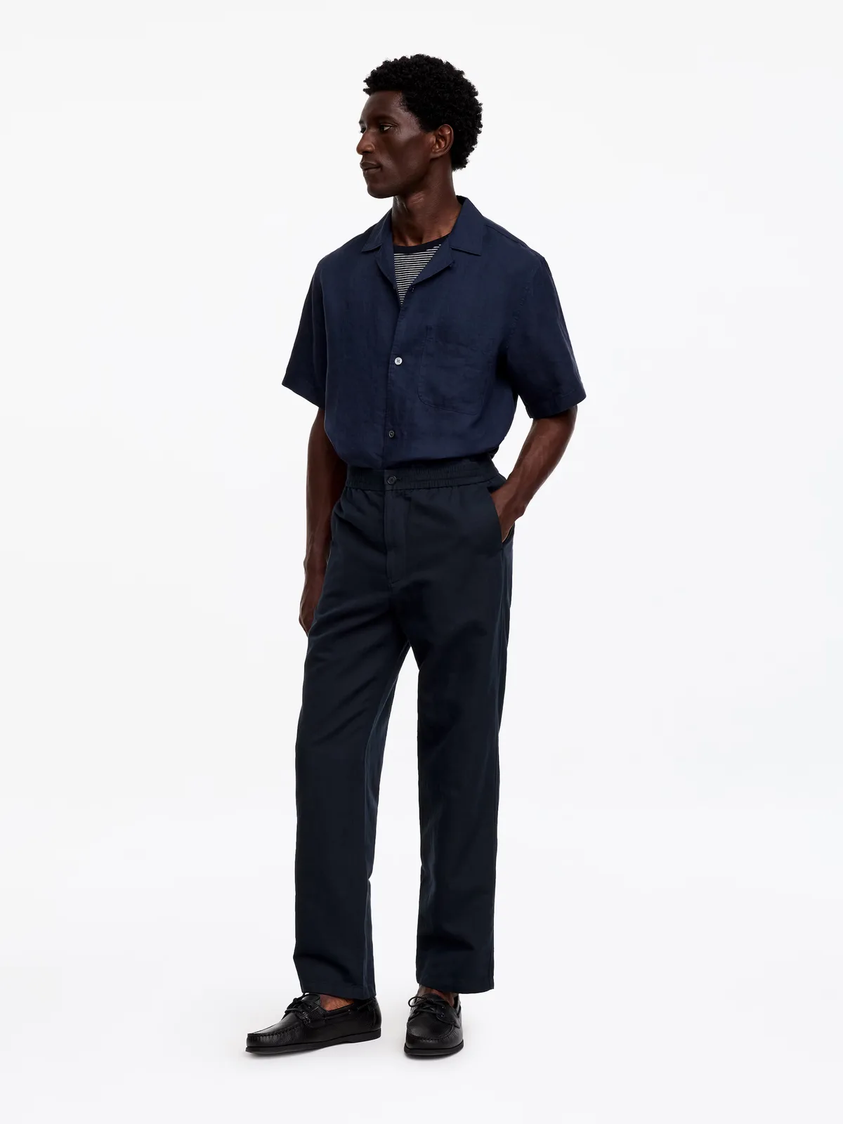 PANTALON EN MÉLANGE DE LIN