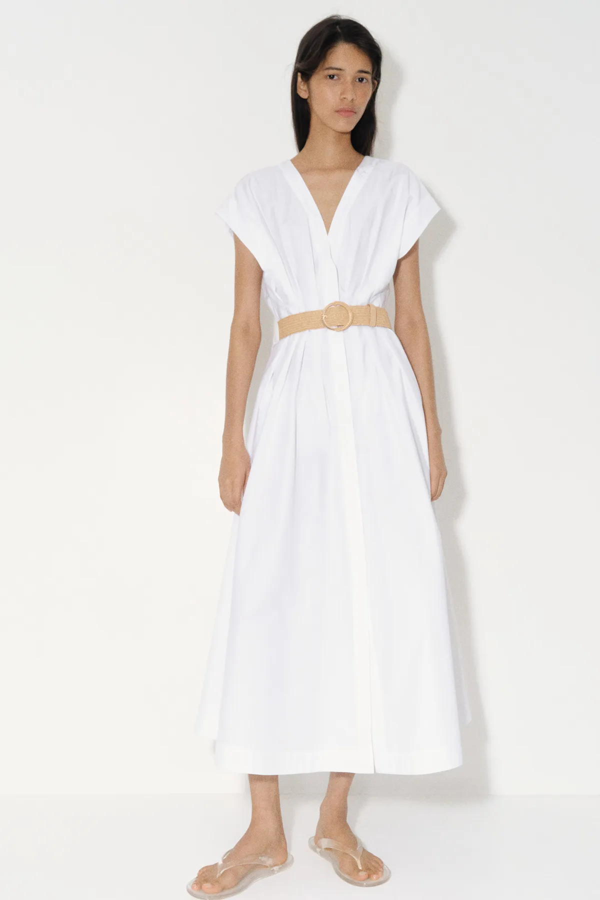 ROBE EN COTON AVEC CEINTURE