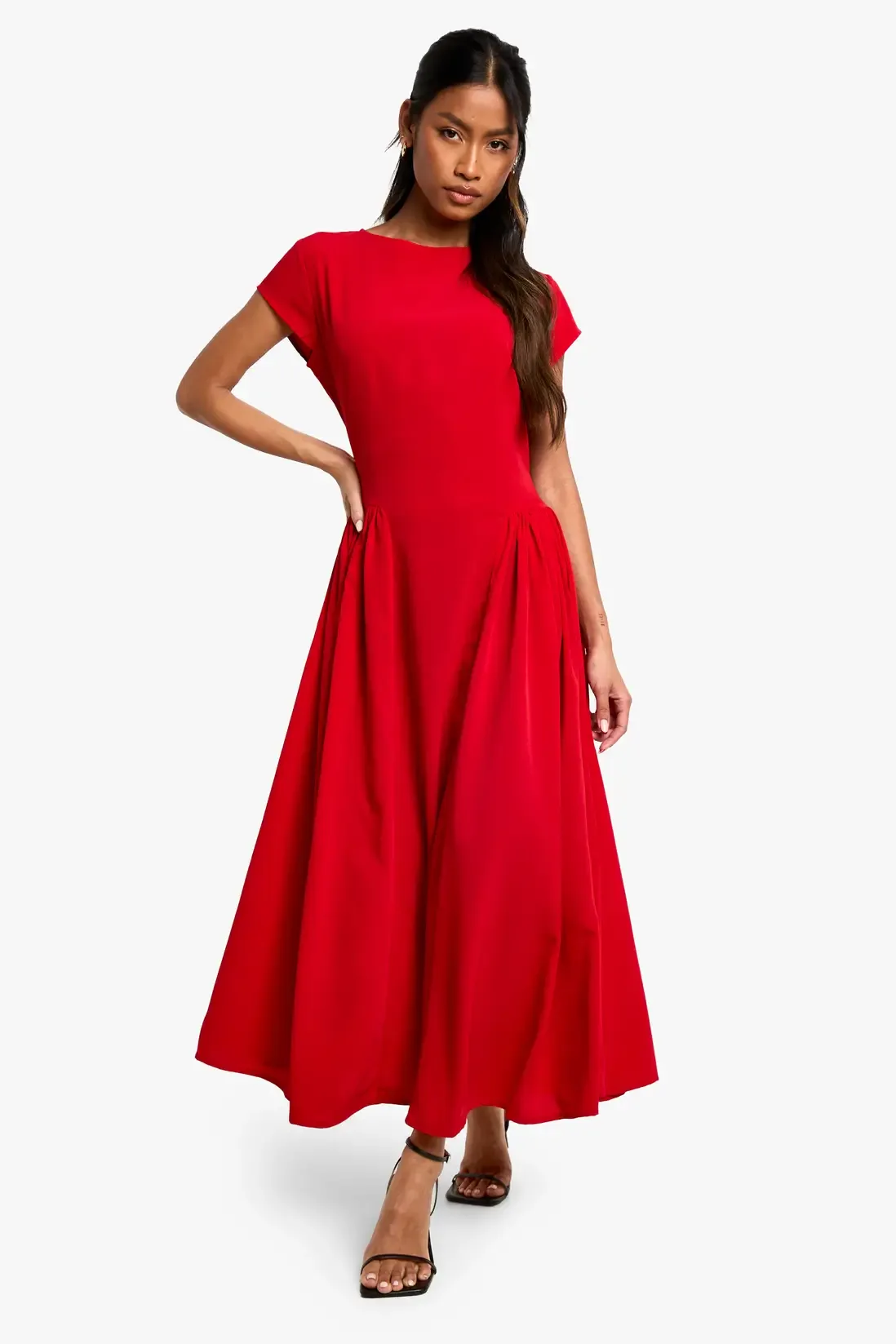 ROBE MIDI À JUPE VOLUMINEUSE TEXTURÉE