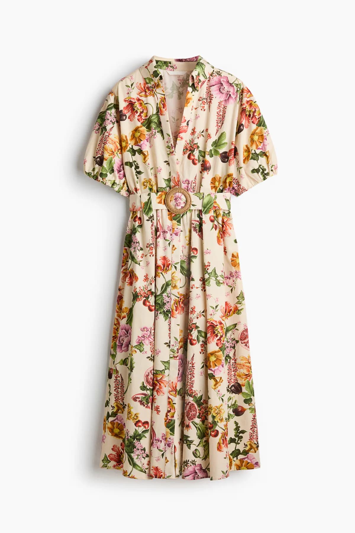 ROBE CHEMISE EN COTON 100% AVEC CEINTURE